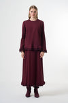 Guipure-Detail Blouse and Skirt Set