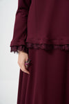 Guipure-Detail Blouse and Skirt Set