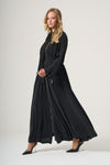 Belted Flowing Abaya with Matching Scarf