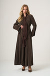 Belted Flowing Abaya with Matching Scarf