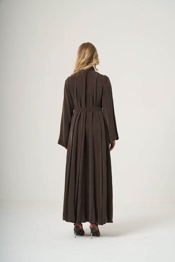 Belted Flowing Abaya with Matching Scarf