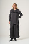 Draped Technical-Fabric Cupro Silk Tunic & Trouser Set