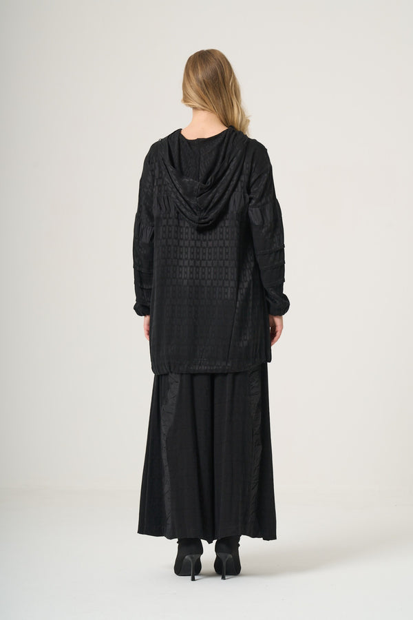 Draped Technical-Fabric Cupro Silk Tunic & Trouser Set