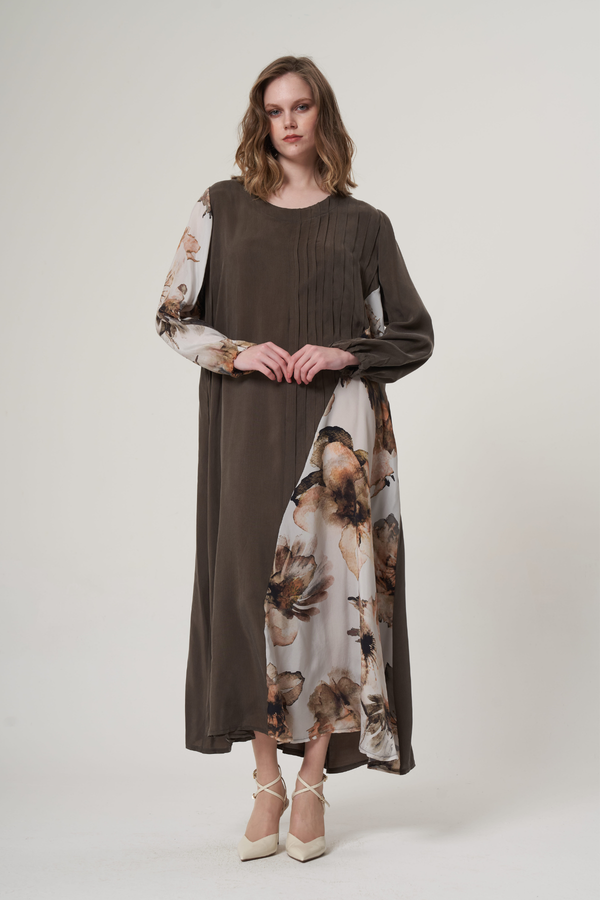 Khaki Plus-Size Maxi Dress