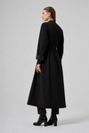 Trench Coat with Ruffle/Pleat Detail and Sash