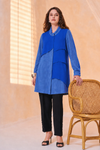 Chiffon-Detail Cupro Long Tunic