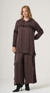 Draped Technical-Fabric Cupro Silk Tunic & Trouser Set