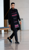 Geometric Panel Layered Knit Tunic