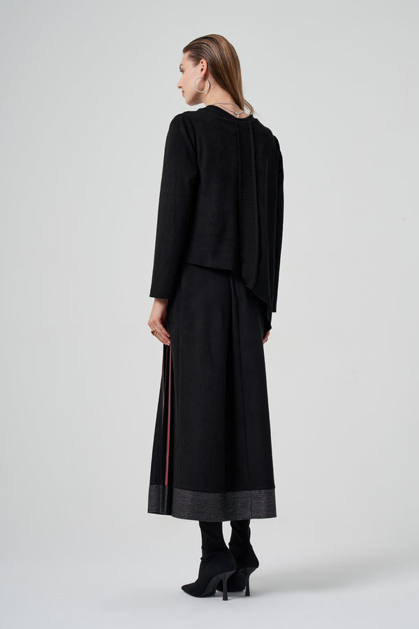 Skirt with Suede Trim