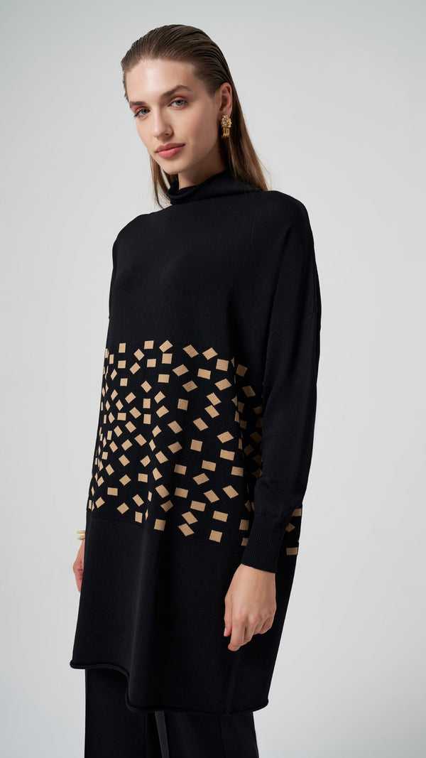 Geometric Motif Patterned Knitwear