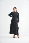 Embroided Elegant Flow Belted Dress