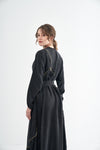 Embroided Elegant Flow Belted Dress