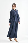 Textured Zip-Front Maxi Coat