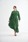 Embroided Elegant Flow Belted Dress