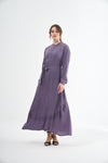 Embroided Elegant Flow Belted Dress