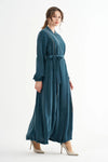 Belted Maxi Dress with Zipper Detail