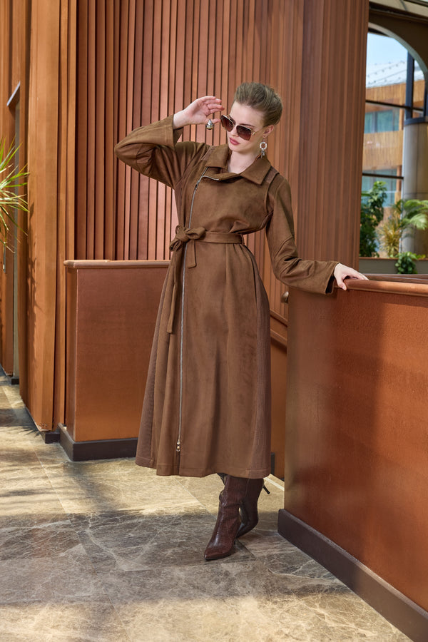 Suede Trench Coat