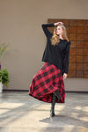 Fur-Detail Long-Sleeve Knit Tunic