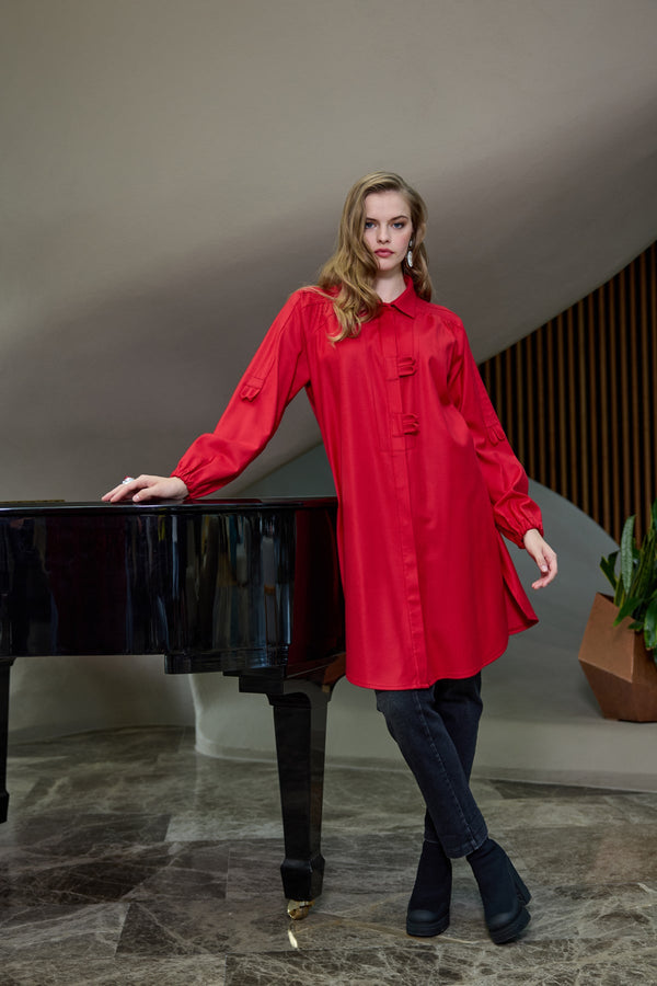 Scarlet Statement Shirt Dress
