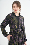 Botanical Print Silk Dress