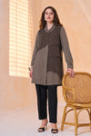 Chiffon-Detail Cupro Long Tunic