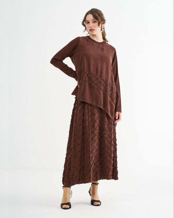 Asymmetric Textured Two-Piece Set