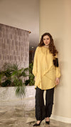 MissWhence 39017 Yellow cupro tunic official front full-length model image