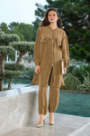 Zip-Front Long Tunic with Pocket Detail