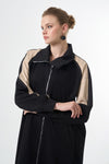Modern Panelled Zip Midi Jacket