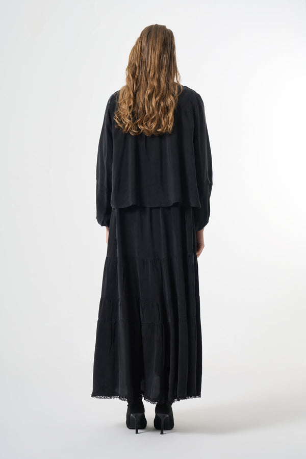 Silk flare skirt Plus size Dress with Jacket