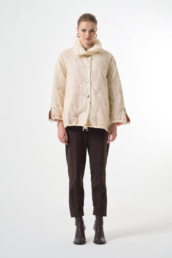 Oversized Quilted Jacket with Buttons