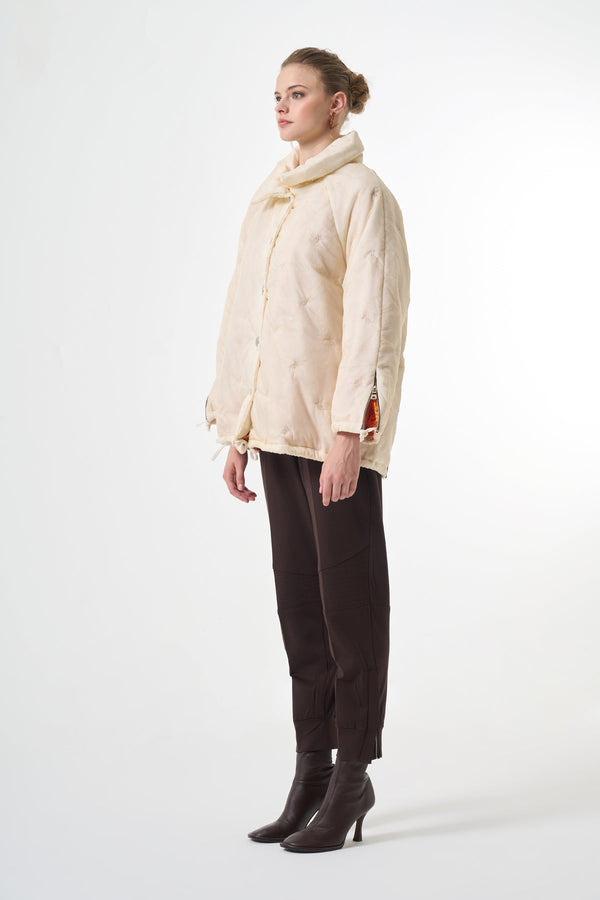 Oversized Quilted Jacket with Buttons