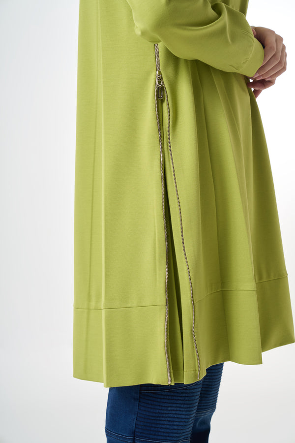 Side Zip-Detail Long Tunic