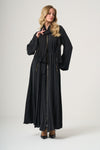Belted Flowing Abaya with Matching Scarf