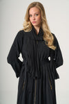 Belted Flowing Abaya with Matching Scarf