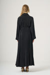 Belted Flowing Abaya with Matching Scarf