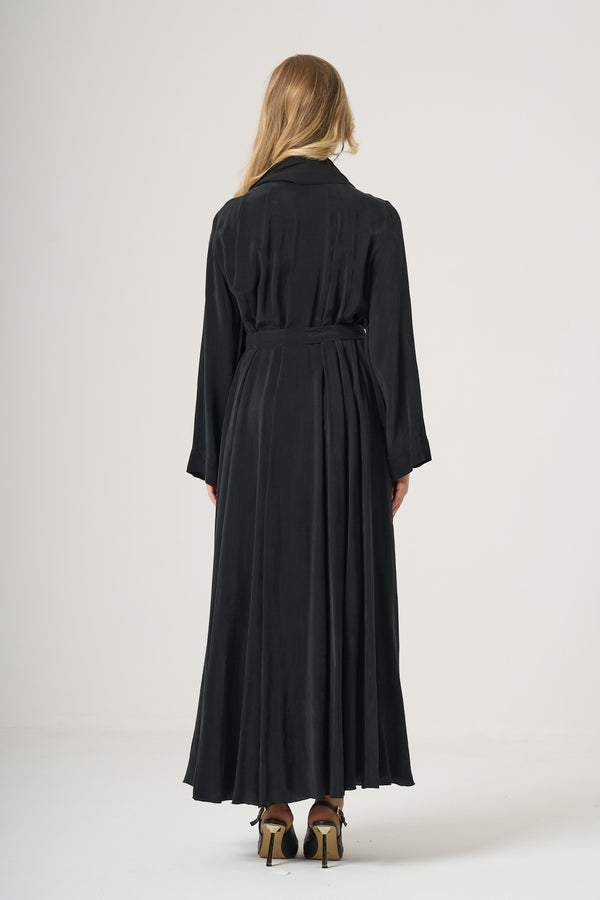 Belted Flowing Abaya with Matching Scarf