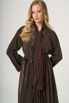 Belted Flowing Abaya with Matching Scarf