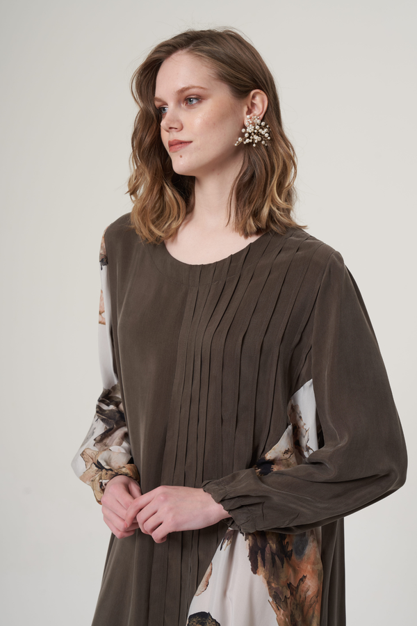 Khaki Plus-Size Maxi Dress
