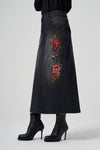 Embroidered Denim Skirt