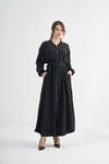 Textured Zip-Front Maxi Coat