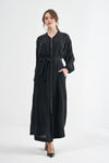Textured Zip-Front Maxi Coat