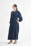 Textured Zip-Front Maxi Coat