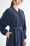 Textured Zip-Front Maxi Coat