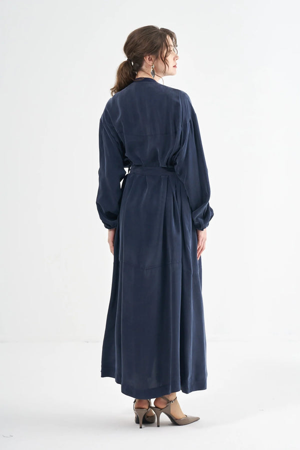 Textured Zip-Front Maxi Coat
