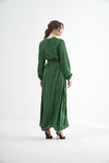 Embroided Elegant Flow Belted Dress