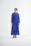 Embroided Elegant Flow Belted Dress