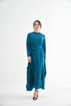 Embroided Elegant Flow Belted Dress