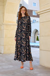 Asymmetric Front-Zip Maxi Dress