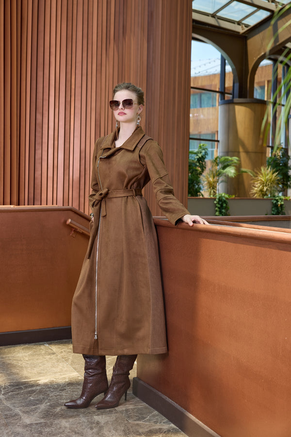 Suede Trench Coat
